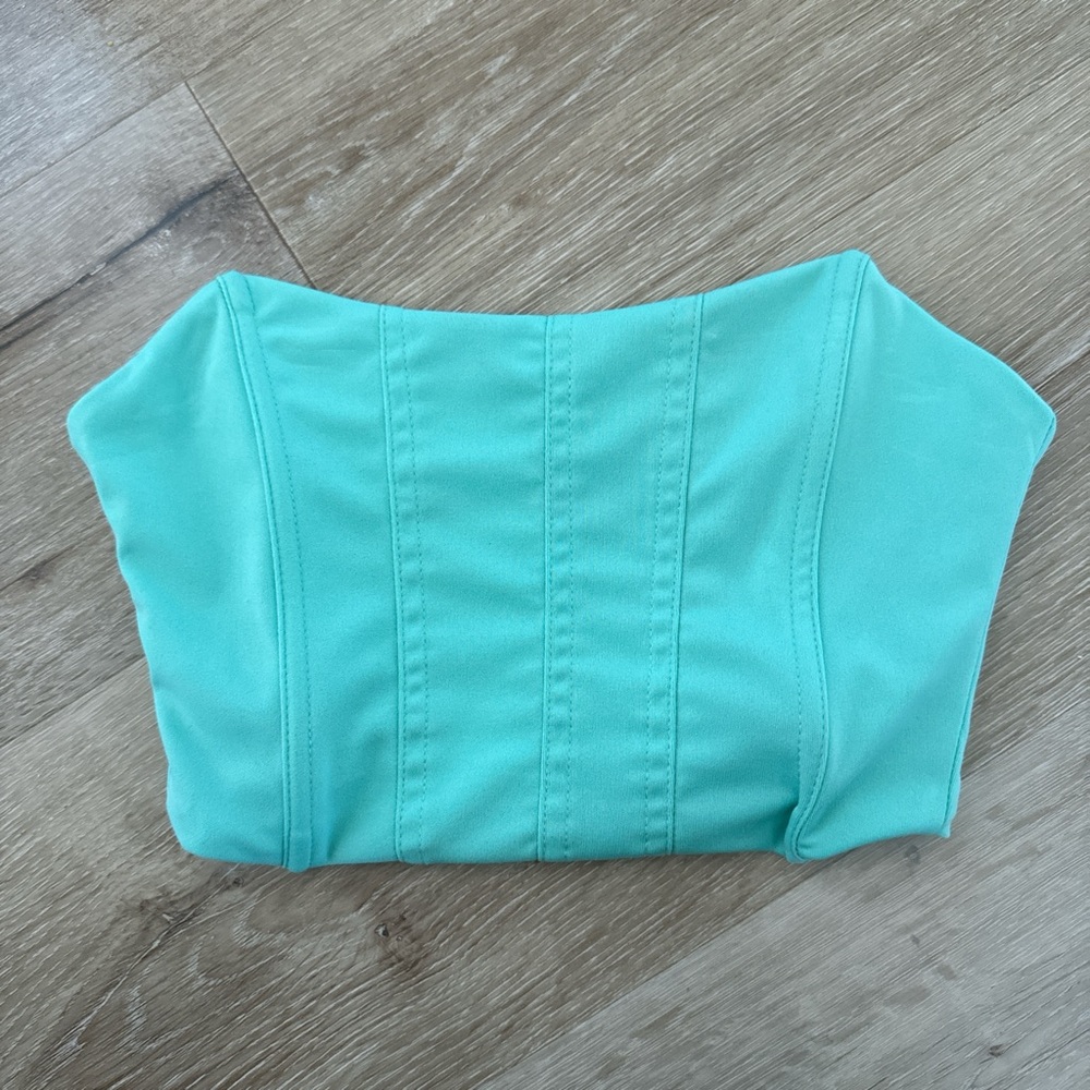 Blue Strapless Top